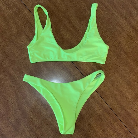 Zaful Other - Zaful Neon Green Bikini